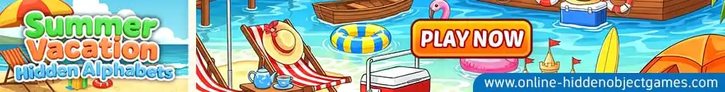 Play Summer Vacation Hidden Alphabets at online-hiddenobjectgames.com