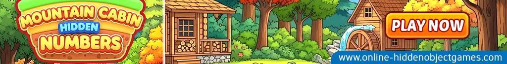 Play Mountain Cabin Hidden Numbers at online-hiddenobjectgames.com